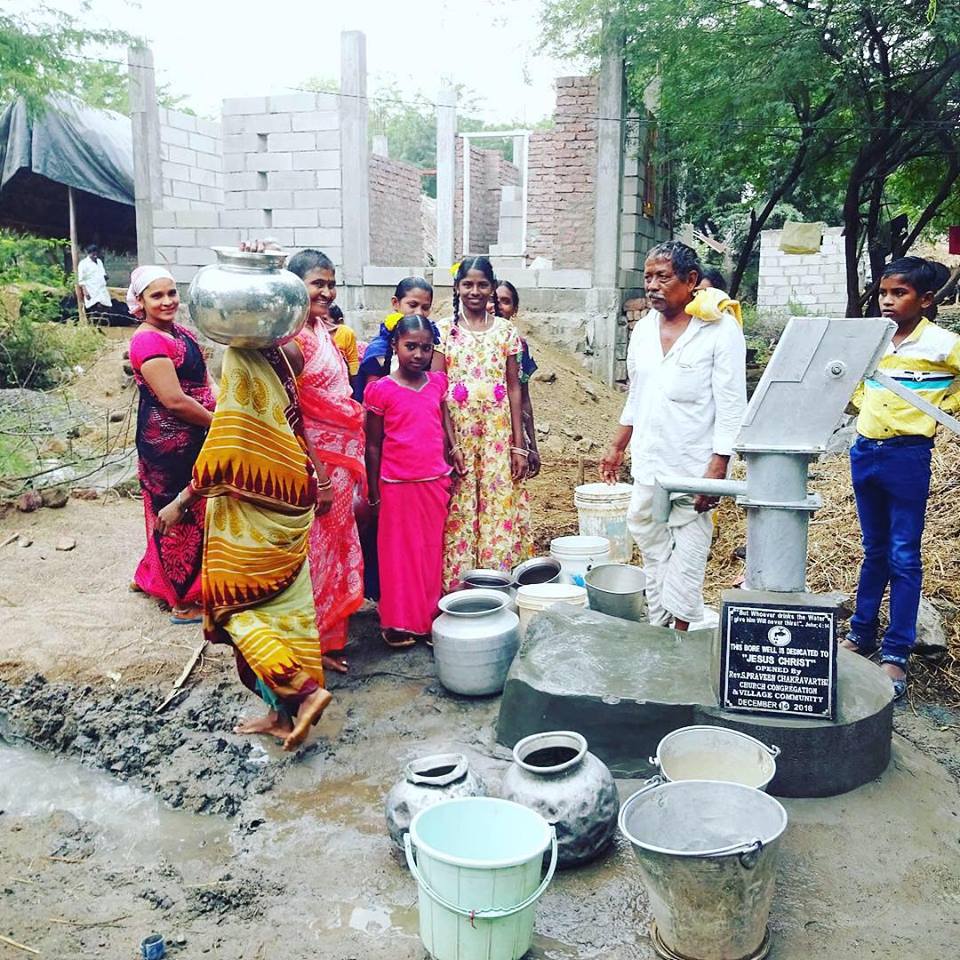 Village residents enjoying new well